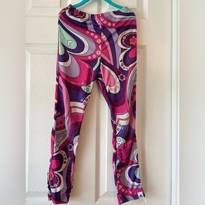 Adidas Girls Silky Colorful Leggings Size 6X